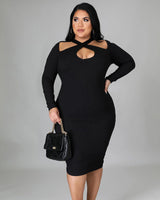 CRISSCROSS KNIT DRESS
