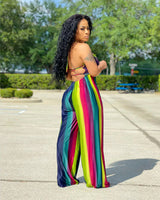 COLOR STRIPED JUMPSUIT