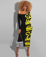 ASYMMETRIC MUSICAL NOTE DRESS
