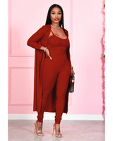 Cardigan Jumpsuit Set