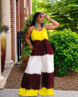 COLOR STITCHING JUMPSUIT