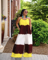 COLOR STITCHING JUMPSUIT