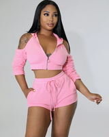 color attraction shorts set
