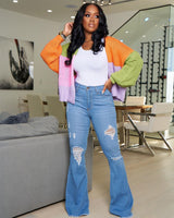 Cozy Color Block Cardigan