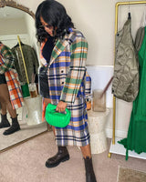 POWERFUL PLAID TRENCH COAT