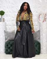 High Waist Vegan Leather Skirt