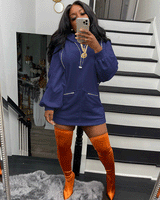 WEEKEND VIBE CHENILLE HOODIE DRESS