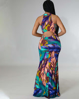 FEATHER PATTERN DRESS