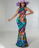 FEATHER PATTERN DRESS