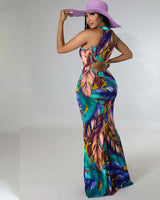 FEATHER PATTERN DRESS