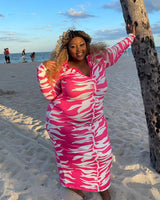 Turndown Collar Floral Print Bodycon Dress