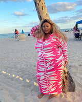 Turndown Collar Floral Print Bodycon Dress