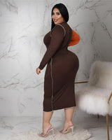 Brown Tricia Multi Print Midi Dress