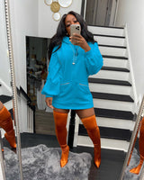 CREME DE LA CREME OVERSIZED HOODIE DRESS