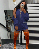 WEEKEND VIBE CHENILLE HOODIE DRESS