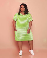 STRIPED BASIC T-SHIRT DRESS