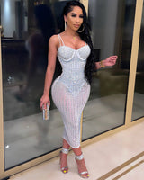 Victoriana Mesh Rhinestones Dress