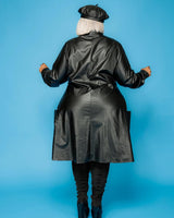 FAUX LEATHER SHIRT DRESS