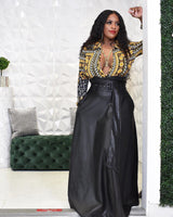 High Waist Vegan Leather Skirt