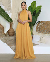 Lime Flowin’ Halter Wide Leg Jumpsuit