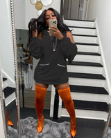 CREME DE LA CREME OVERSIZED HOODIE DRESS