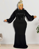 Runway Sequin Gown Dress