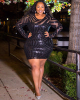 Geometric sequin dress