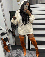 WEEKEND VIBE CHENILLE HOODIE DRESS