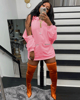 WEEKEND VIBE CHENILLE HOODIE DRESS