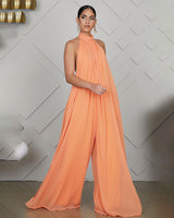 Lime Flowin’ Halter Wide Leg Jumpsuit