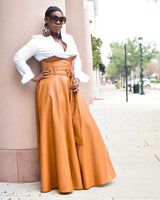 High Waist Vegan Leather Skirt