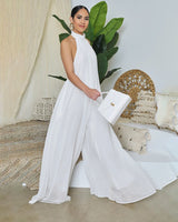 Lime Flowin’ Halter Wide Leg Jumpsuit