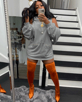 WEEKEND VIBE CHENILLE HOODIE DRESS