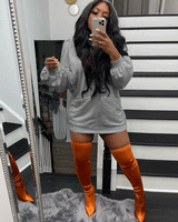 WEEKEND VIBE CHENILLE HOODIE DRESS