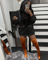 WEEKEND VIBE CHENILLE HOODIE DRESS