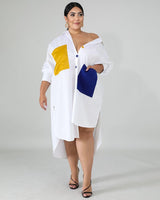Blocks Tunic Plus Size Dress - Girlsintrendy, Girls In Trendy