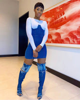 Clansey Denim White Cups Dress