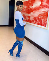 Clansey Denim White Cups Dress