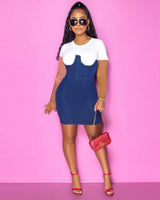Clansey Denim White Cups Dress
