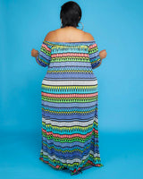 Colorful Off Shoulder Dress