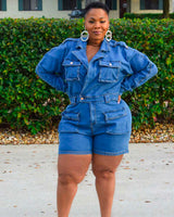 DENIM ON DENIM ROMPER