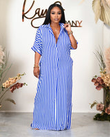 Striped Shirt Maxi Dress