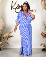 Striped Shirt Maxi Dress
