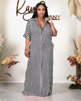 Striped Shirt Maxi Dress