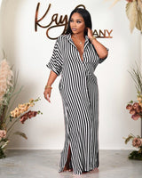 Striped Shirt Maxi Dress