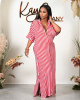 Striped Shirt Maxi Dress