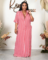 Striped Shirt Maxi Dress