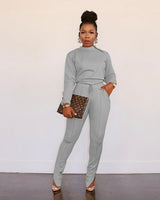 Jogger set with zipper in neckline