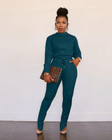 Jogger set with zipper in neckline