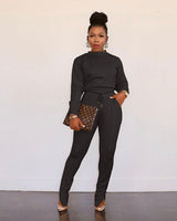 Jogger set with zipper in neckline